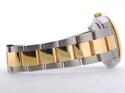 Mens Rolex Datejust 18K Yellow Gold & Steel Oyster Band Ivory Roman Dial 116233