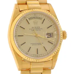 Rolex President Men's Wristwatch 18038 - Yellow Gold 18k Automatic 1 Yr Warranty