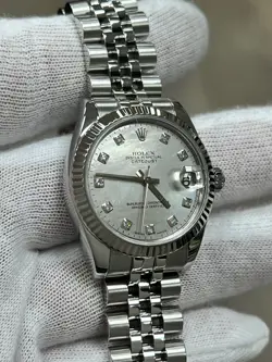 ROLEX DATEJUST MIDSIZE 31MM 178274 FACTORY MOP DIAMOND DIAL 18K GOLD STEEL