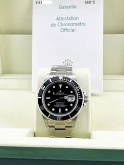 ROLEX SUBMARINER  DATE 16610 BLACK DIAL STAINLESS STEEL BOX PAPER 2004