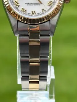 ROLEX 69173 DATEJUST LADIES WATCH 26mm GOLD & SS_WHITE ROMAN DIAL_QUICK SET