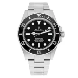 ROLEX SUBMARINER NO DATE 124060 41MM STAINLESS STEEL BLACK DIAL WATCH - 2021