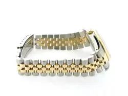 Rolex Datejust Mens 18K Yellow Gold Stainless Steel Watch Jubilee Black 16233