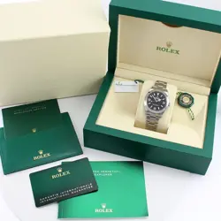 ROLEX EXPLORER 124270 BLACK ARABIC DIAL STAINLESS STEEL W/BOX WARRANTY CARD