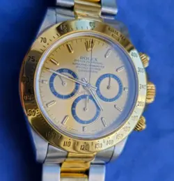 ROLEX DAYTONA COSMOGRAPH 40MM ZENITH TWO-TONE E SERIAL GOLD STEEL WATCH 16523