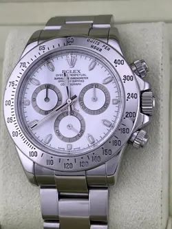 ROLEX DAYTONA 116520 WHITE DIAL STAINLESS STEEL BOX BOOKLET