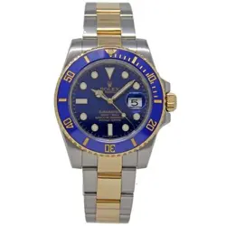 Rolex Submariner 2-Tone BLUE Ceramic Bezel 116613LB FACTORY BOX & PAPERS #2114-2