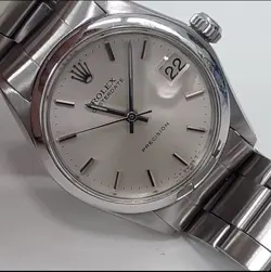 Rolex OysterDate Precision Midsize 31mm Steel Oyster Manual Watch 6466 Year 1973