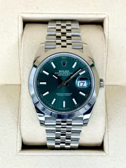 2022 ROLEX DATEJUST 41MM 126300 STAINLESS STEEL JUBILEE GREEN DIAL