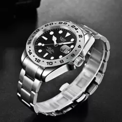 30M WR, SR Glass, Rolex Explorer II 2 Style, Stainless, Men's Watch Sports Watch
