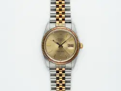 ROLEX DATEJUST 16013 GOLD AND SILVER JUBILEE BRACELET WITH GOLD BEZEL PATINA