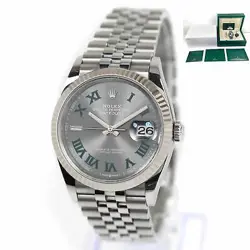 2023 ROLEX DATEJUST WIMBLEDON 126234 36MM SILVER DIAL FLUTED JUBILEE BOX PAPERS