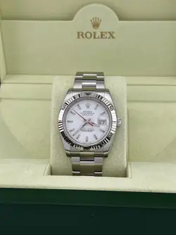 ROLEX DATEJUST TURN O GRAPH 116264 WHITE DIAL STAINLESS STEEL 36MM