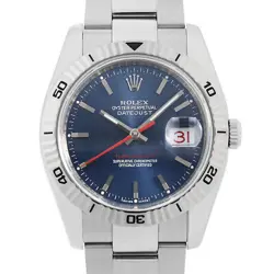 ROLEX TERNOGRAPH 116264 BLUE 3 ROW OYSTER BRACELET F NUMBER SECOND HAND MENS