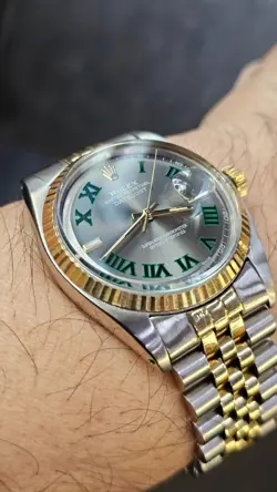 VINTAGE ROLEX 1601 CUSTOM WIMBLEDON DIAL 2-TONE MEN'S AUTOMATIC WATCH 1963