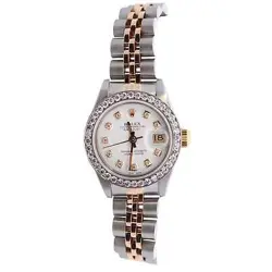 ROLEX DATEJUST 26MM WHITE DIAL WATCH 69173 YG