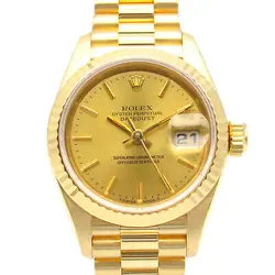 ROLEX DATEJUST W WRIST WATCH 69178 AUTOMATIC K18 YELLOW GOLD SS USED WOMEN