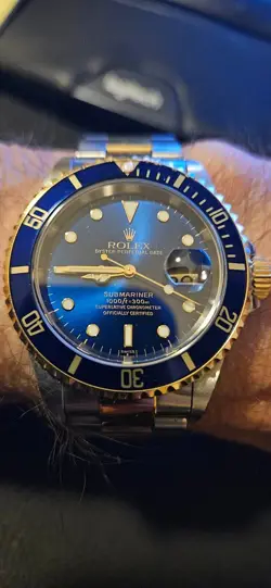 MEN'S ROLEX 40MM SUBMARINER OYSTER PERPETUAL TWO TONE 18K YELLOW GOLD /STAINLESS