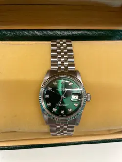 ROLEX DJ36mm GREEN DIAMOND DIAL SERVICED 9/24 JUBILEE BAND