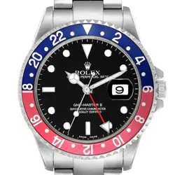 ROLEX GMT MASTER II BLUE RED PEPSI BEZEL STEEL WATCH 16710 BOX PAPERS