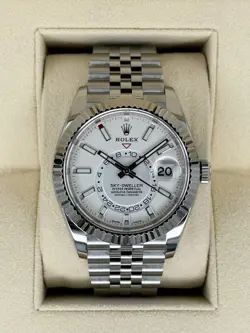 2022 ROLEX SKY-DWELLER 42MM 326934 STAINLESS STEEL JUBILEE WHITE DIAL