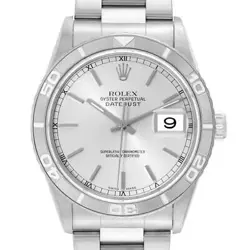 ROLEX DATEJUST TURNOGRAPH STEEL WHITE GOLD MENS WATCH 16264
