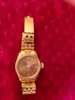 VINTAGE ROLEX WOMEN'S OYSTER PERPETUAL DATEJUST WATCH 18K YELLOW GOLD AUTOMATIC