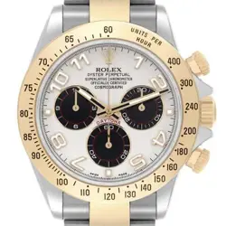 ROLEX DAYTONA COSMOGRAPH PANDA DIAL STEEL YELLOW GOLD MENS WATCH 116523