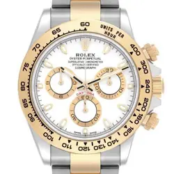 ROLEX DAYTONA STEEL YELLOW GOLD WHITE DIAL MENS WATCH 116503 BOX CARD