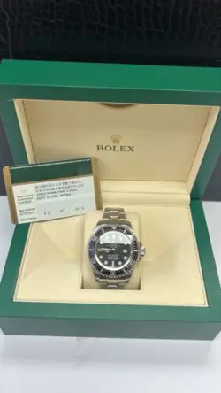 ROLEX SEA-DWELLER 116660 SILVER OYSTER BRACELET WITH BLACK BEZEL BOX & PAPERS