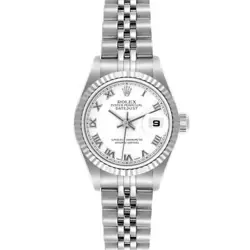ROLEX DATEJUST 26 STEEL WHITE GOLD WHITE DIAL LADIES WATCH 79174