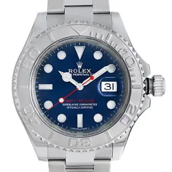 Rolex Yacht-Master 40mm Steel Platinum Blue Dial Oyster Mens Watch 116622