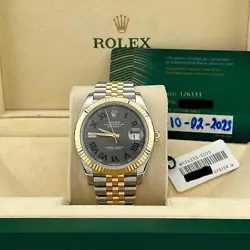 ROLEX DATEJUST 41 126333 WIMBLEDON DIAL 18K YELLOW GOLD STAINLESS BOX PAPER 2023