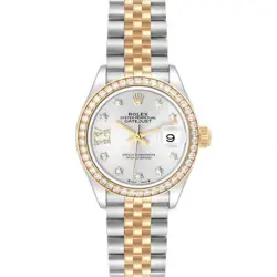 ROLEX DATEJUST 28 STEEL YELLOW GOLD DIAMOND LADIES WATCH 279383