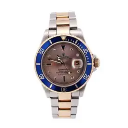 ROLEX SUBMARINER 40MM SILVER DIAL WATCH 16613 YG