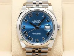 UNWORN♕ROLEX♕ WATCH DATEJUST 41MM BLUE ROMAN STAINLESS STEEL OYSTER
