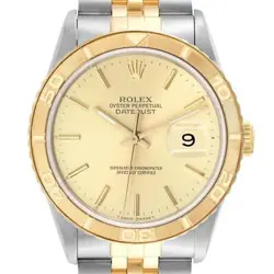 ROLEX DATEJUST TURNOGRAPH STEEL YELLOW GOLD MENS WATCH 16263