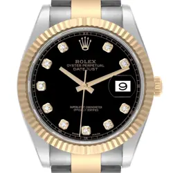 ROLEX DATEJUST 41 STEEL YELLOW GOLD DIAMOND DIAL MENS WATCH 126333 BOX CARD