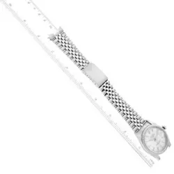 ROLEX DATEJUST SILVER DIAL ENGINE TURNED BEZEL STEEL MENS WATCH 16220