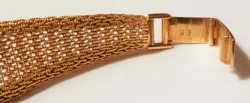 Rolex Precision 18K Yellow Gold Diamond Spray Woven Band Watch Bracelet 6.5"