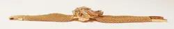 Rolex Precision 18K Yellow Gold Diamond Spray Woven Band Watch Bracelet 6.5"