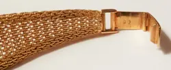 Rolex Precision 18K Yellow Gold Diamond Spray Woven Band Watch Bracelet 6.5"