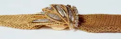 Rolex Precision 18K Yellow Gold Diamond Spray Woven Band Watch Bracelet 6.5"