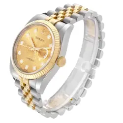 ROLEX DATEJUST STEEL YELLOW GOLD DIAMOND DIAL MENS WATCH 116233