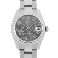 ROLEX DATEJUST 178240 GRAY FLOWER 6 ARABIA 3 ROW OYSTER BRACELET G NUMBER SE...
