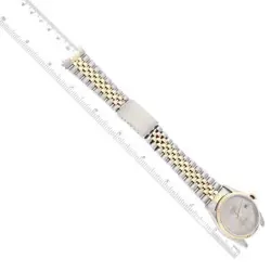 ROLEX DATEJUST STEEL YELLOW GOLD SILVER DIAL MENS WATCH 16233