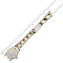 ROLEX DATEJUST STEEL YELLOW GOLD SILVER DIAL MENS WATCH 16233