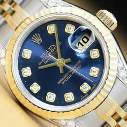 ROLEX LADIES DATEJUST QUICKSET 18K GOLD FLUTED BEZEL STEEL WATCH   DIAMOND LUGS