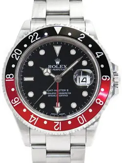 ROLEX GMT MASTER 2 RED AND BLACK BEZEL 16710 K MEN'S AUTOMATIC #T036