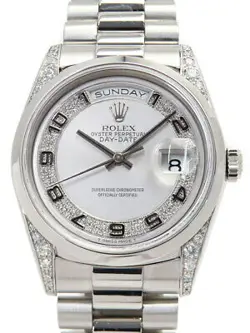 ROLEX DAY DATE MILLIARD DIAMOND 18296MA W MEN'S AUTOMATIC #T006